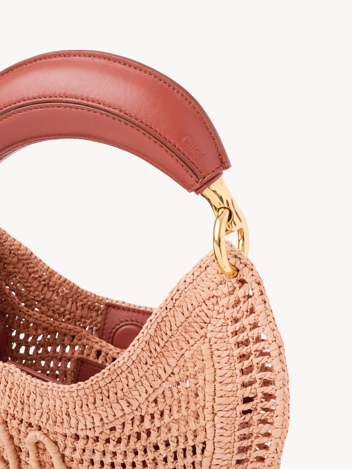 Mini Summer Banana hobo bag with strap in raffia - 7