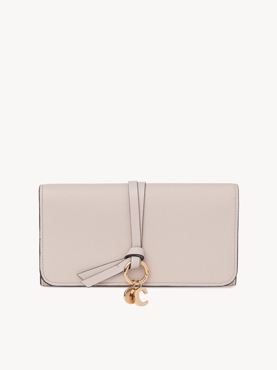 Alphabet wallet with flap in grained leather - 1