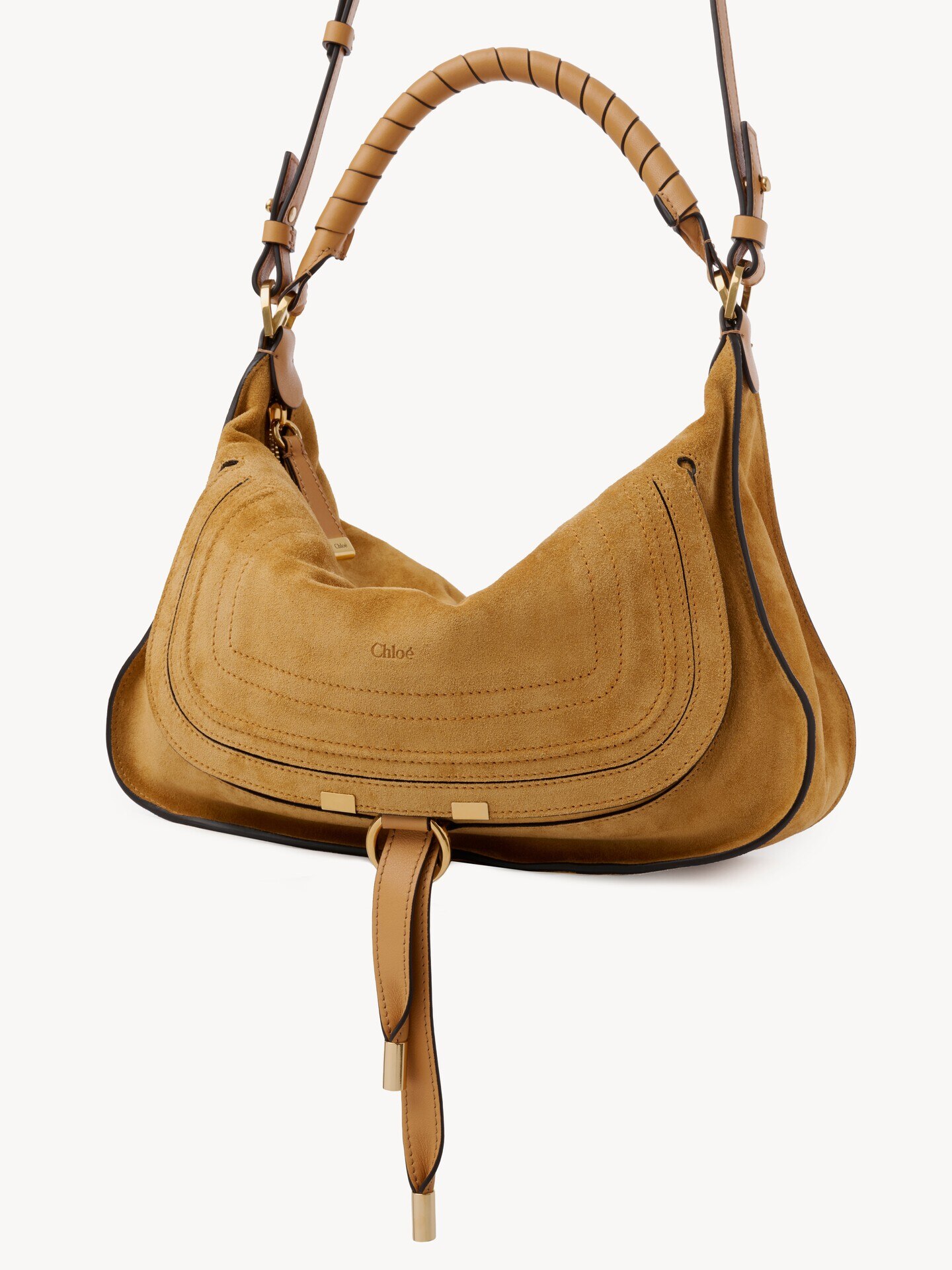 Small Marcie shoulder bag in suede leather - 3.0