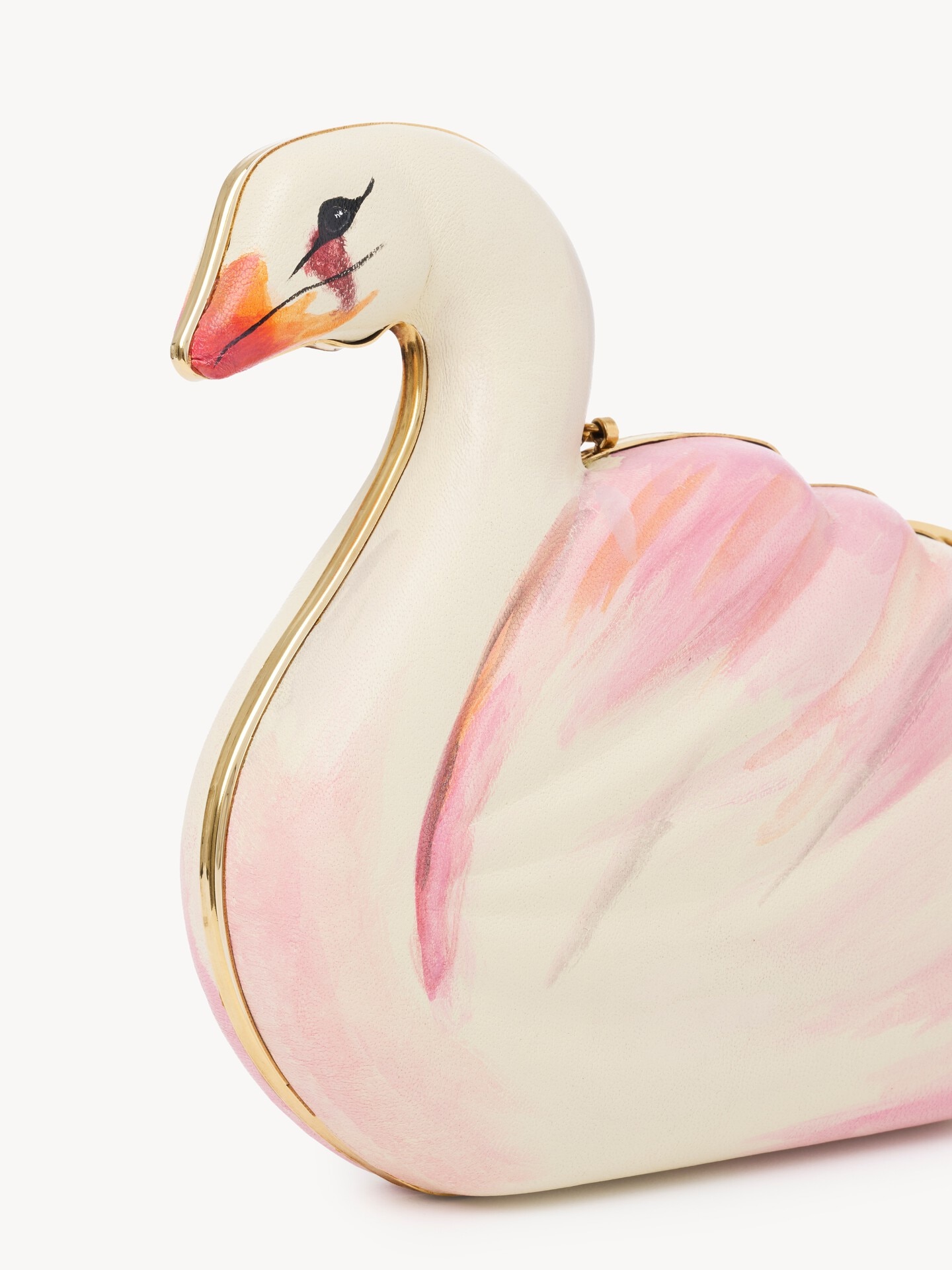 Chlo&eacute; Tropicus swan minaudi&egrave;re in hand-painted leather - 6.0