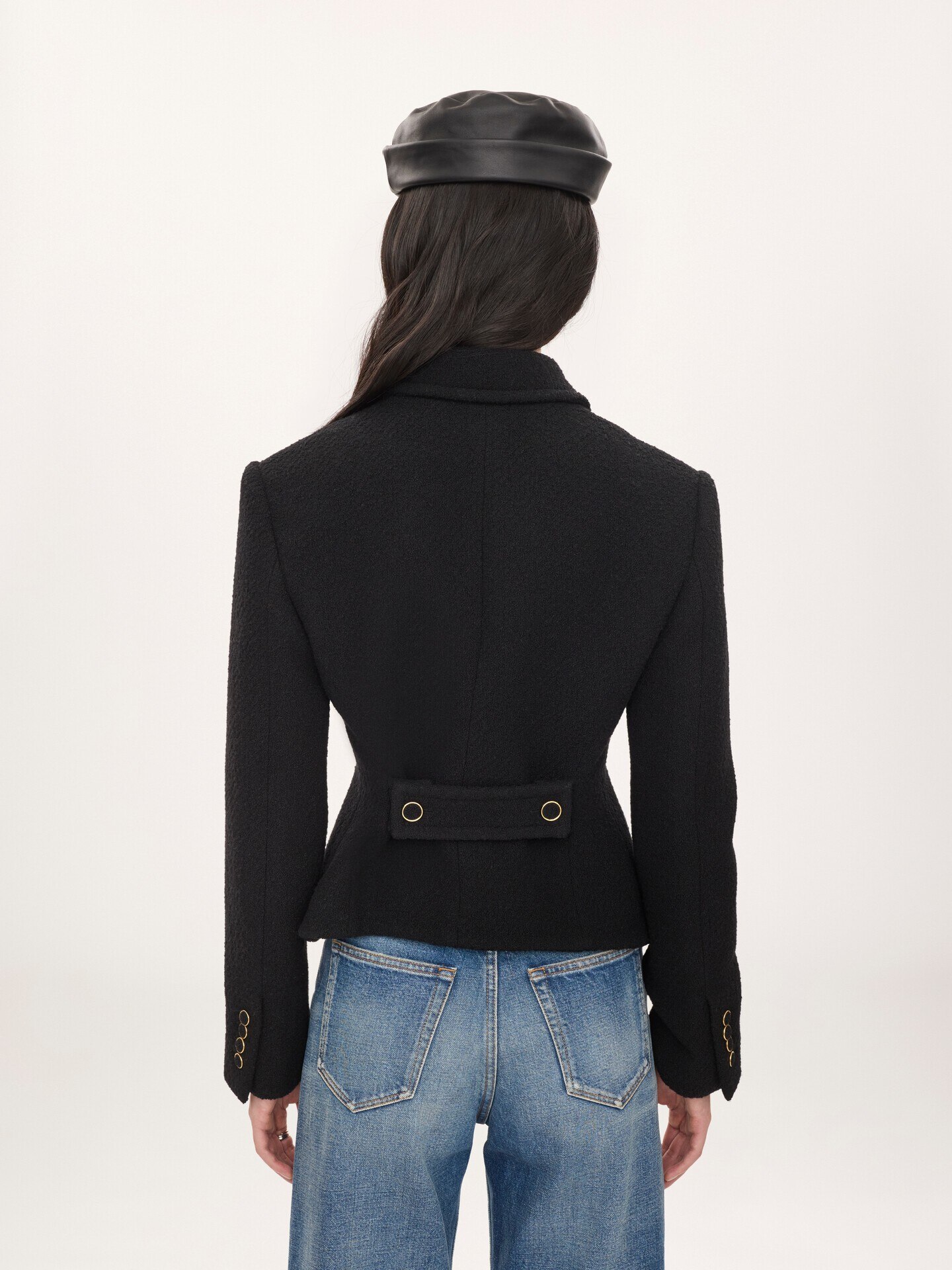 Veste blazer ajust&eacute;e en laine bouclette - 4.0