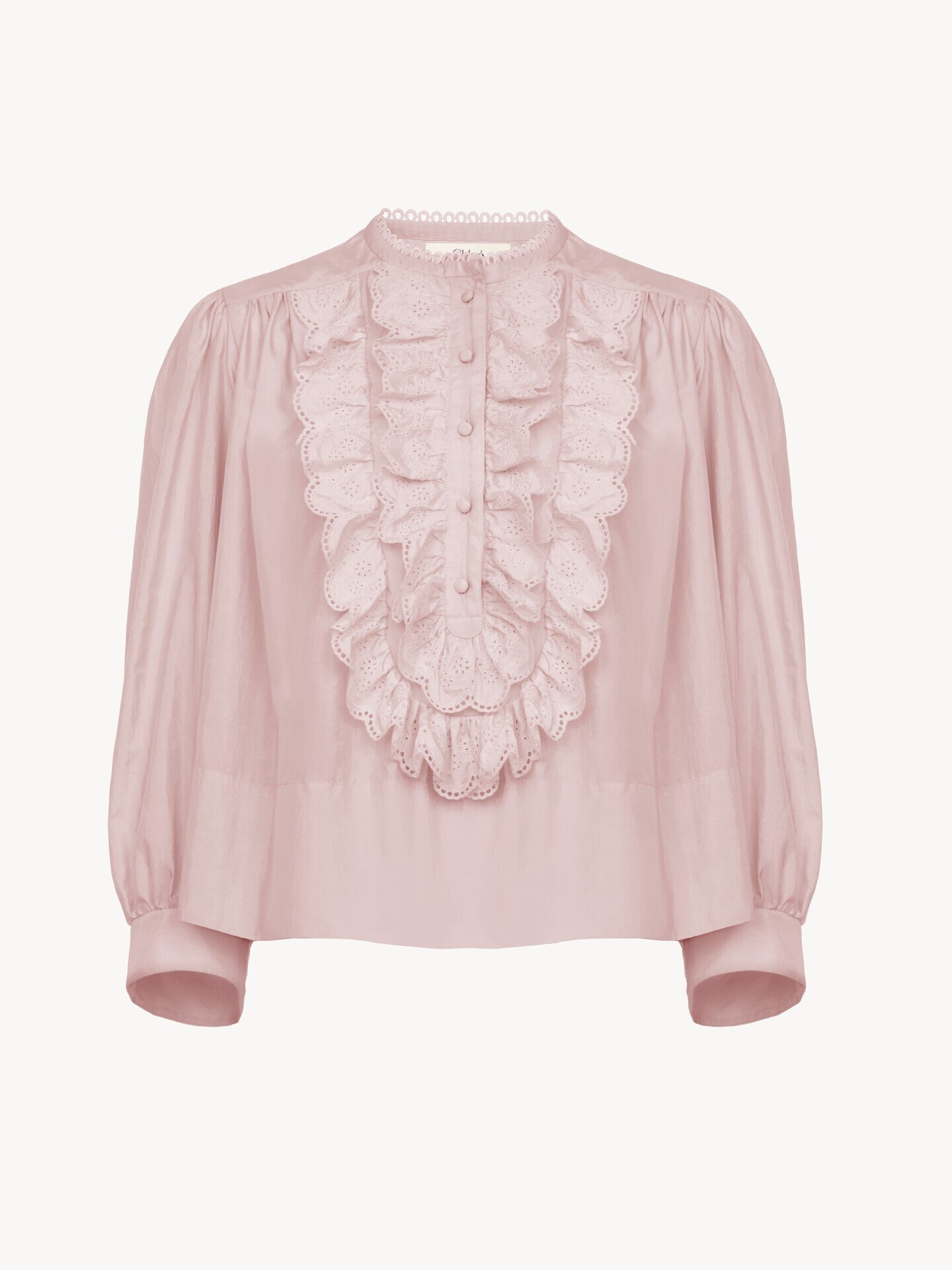 Gathered ruffle top in technical taffeta - 2.0