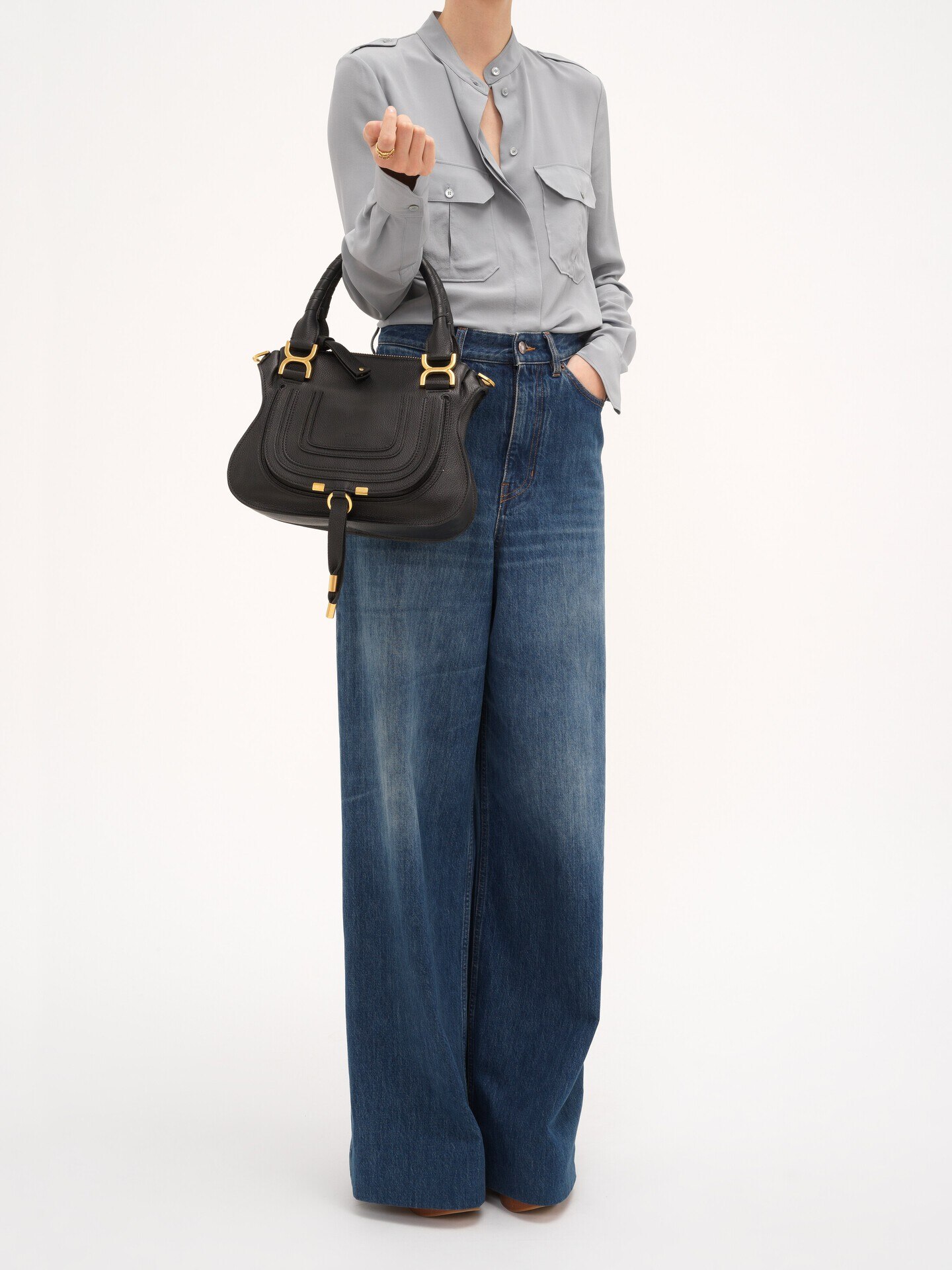 Small Marcie bag in grained leather - 3