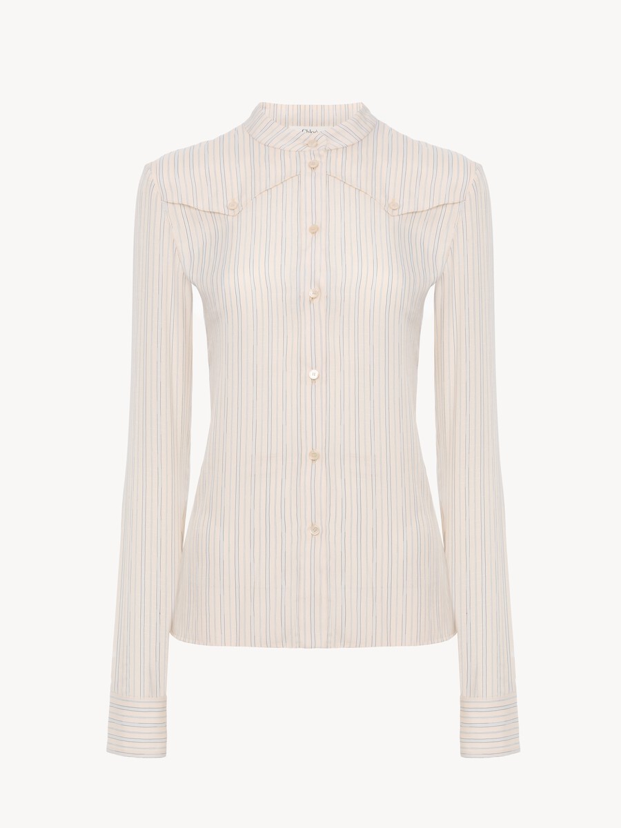 Fitted blouse in silk poplin - 2