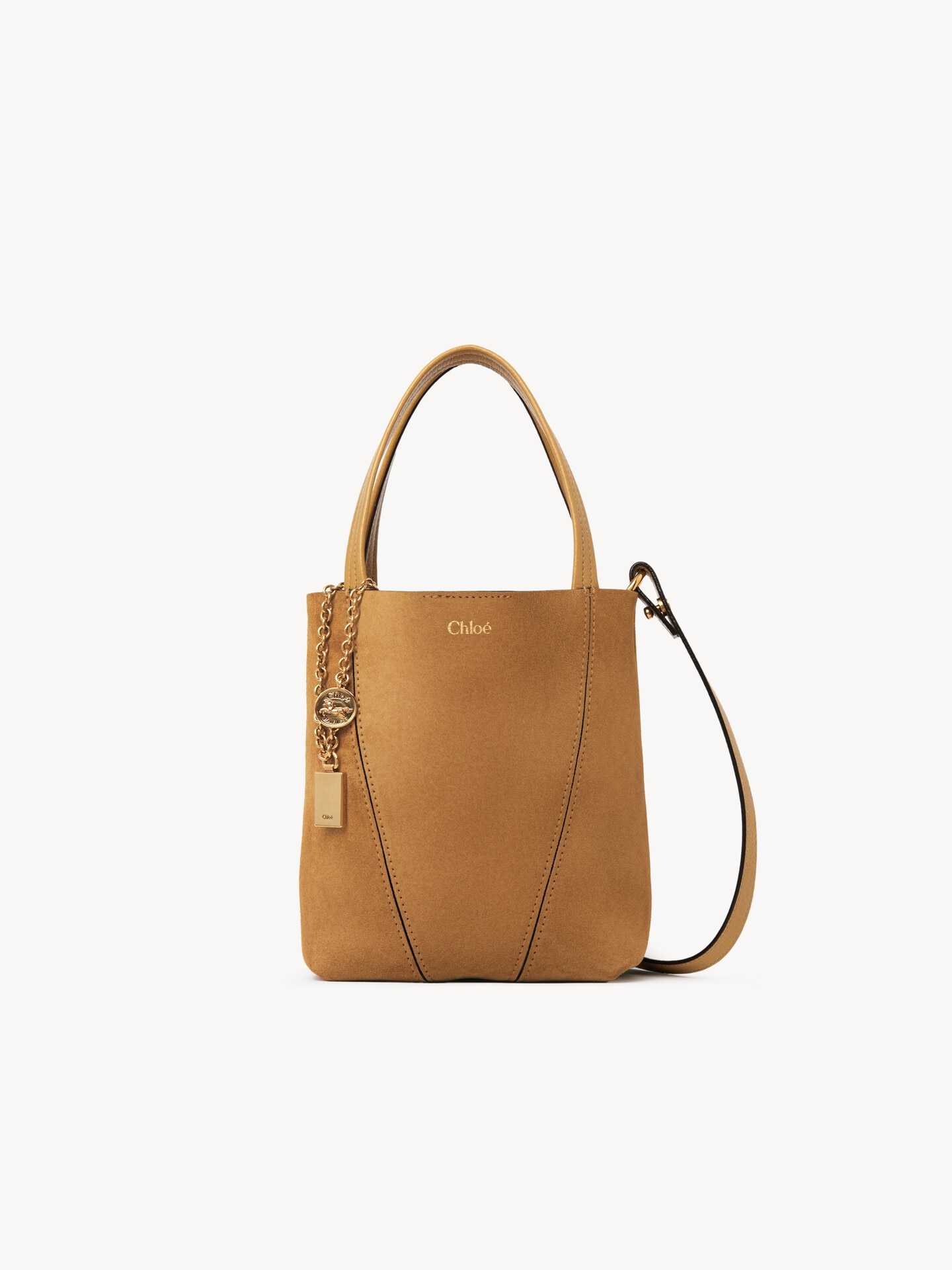 Small Chlo&eacute; Spin tote bag in suede leather - 2