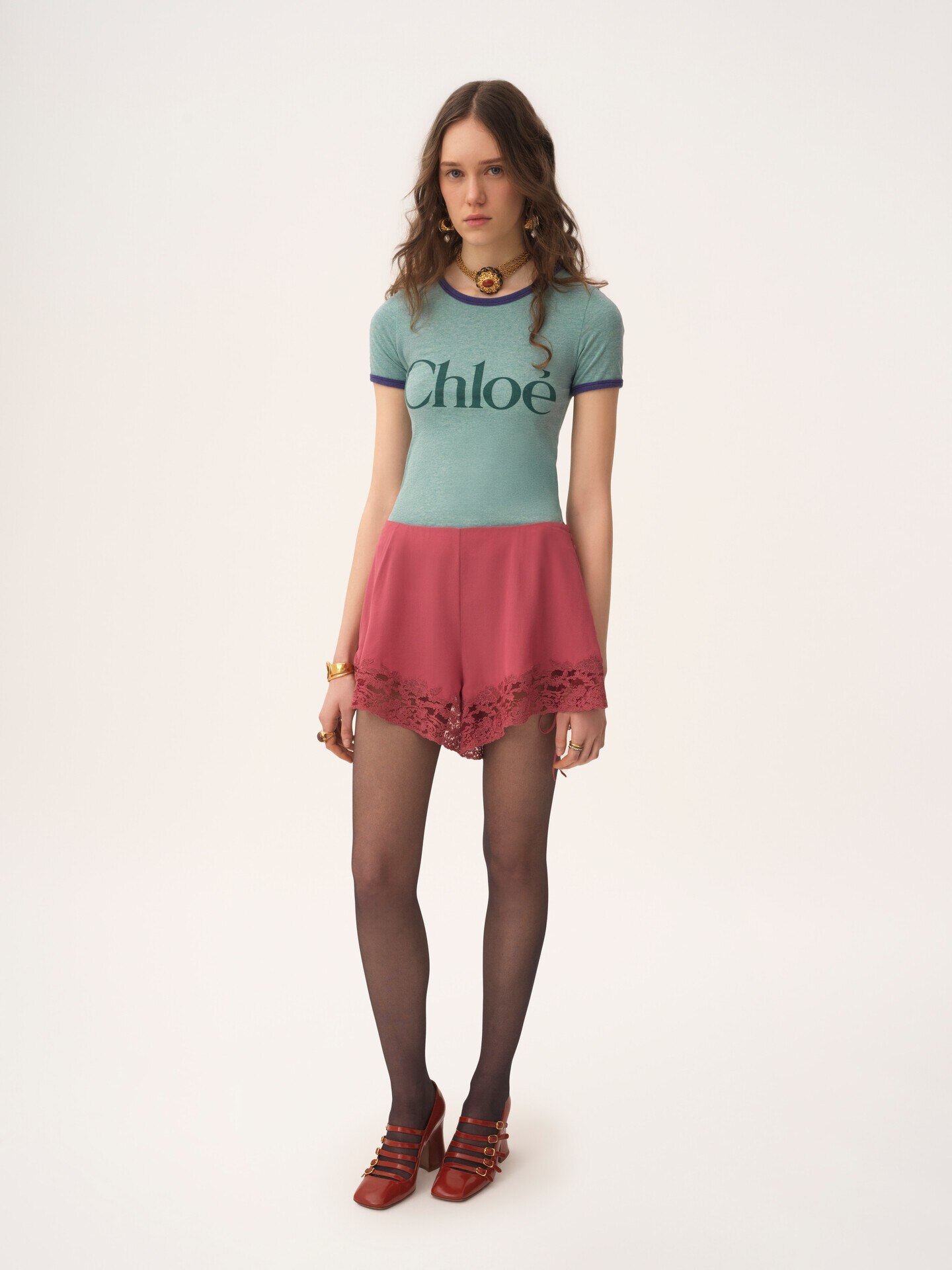 Fitted logo T-shirt in cotton-mix jersey - 3