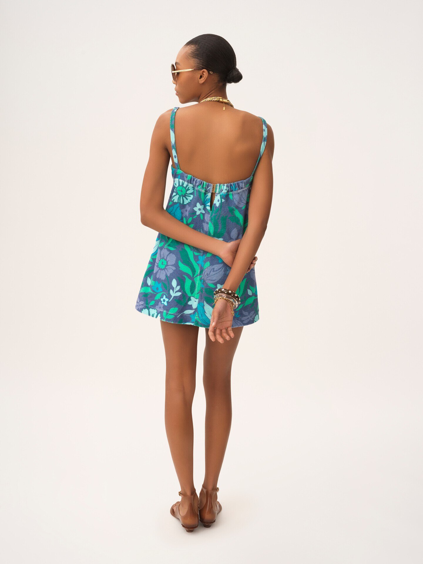 Mini robe &agrave; fines bretelles en jersey de coton - 4