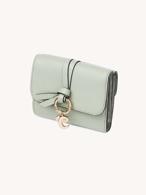 Small Alphabet tri-fold in grained leather