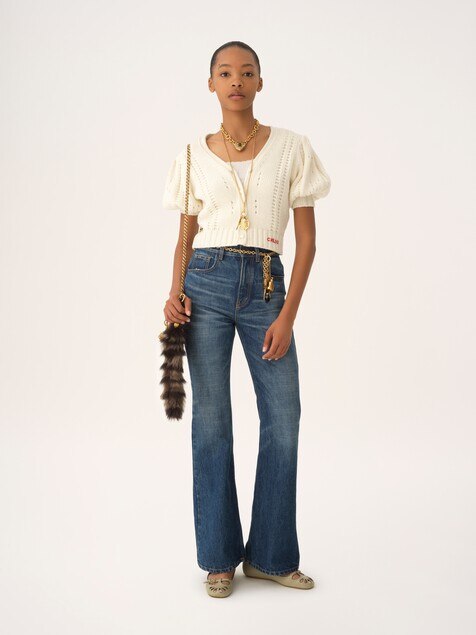 Flared jeans in denim