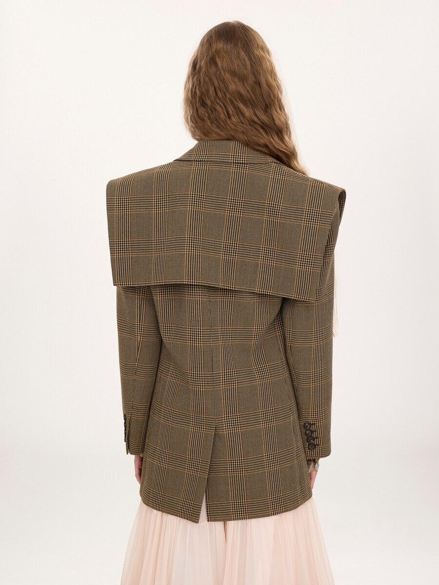 Single-breasted tailored jacket in Prince of Wales wool - 8