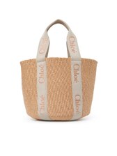 ナチュラルファイバー製Woodyラージバスケットバッグ ピンク - Chloé