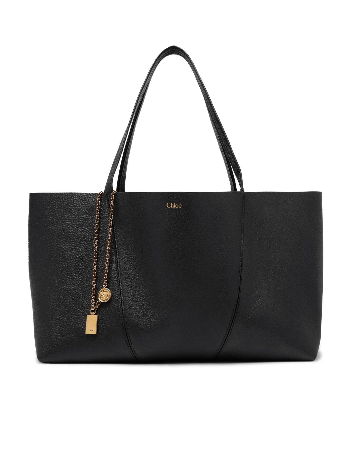 グレインレザー製Chloé Spinイーストウエストトートバッグ 黒 - Chloé