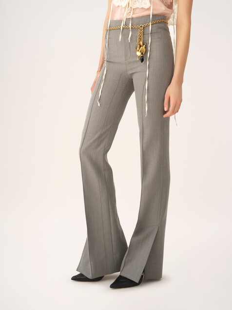 Tailored pants in chin&eacute; wool