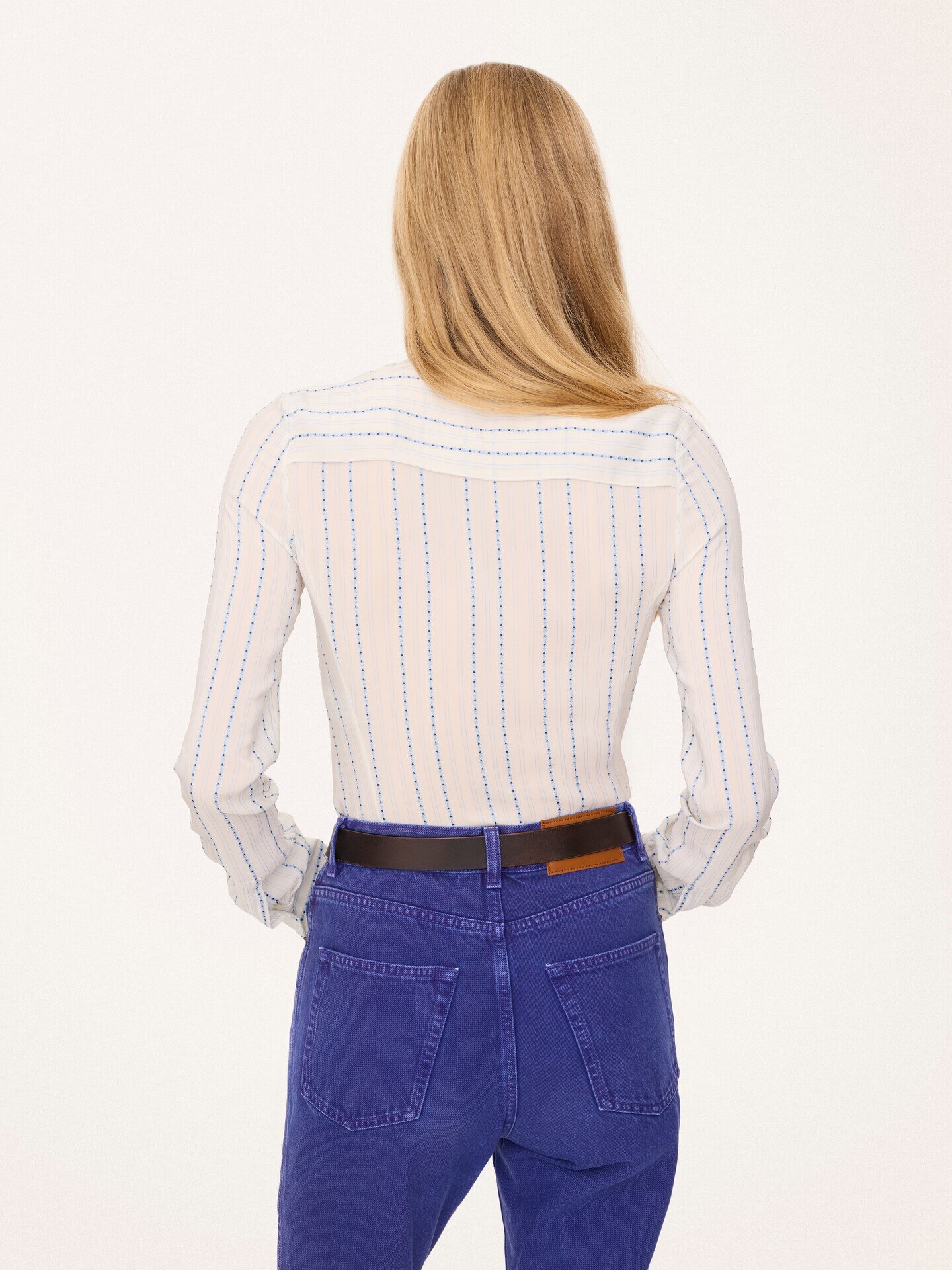 Fitted blouse in silk jacquard - 4.0