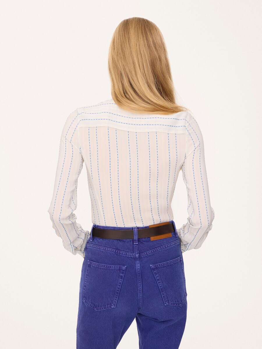 Fitted blouse in silk jacquard - 4