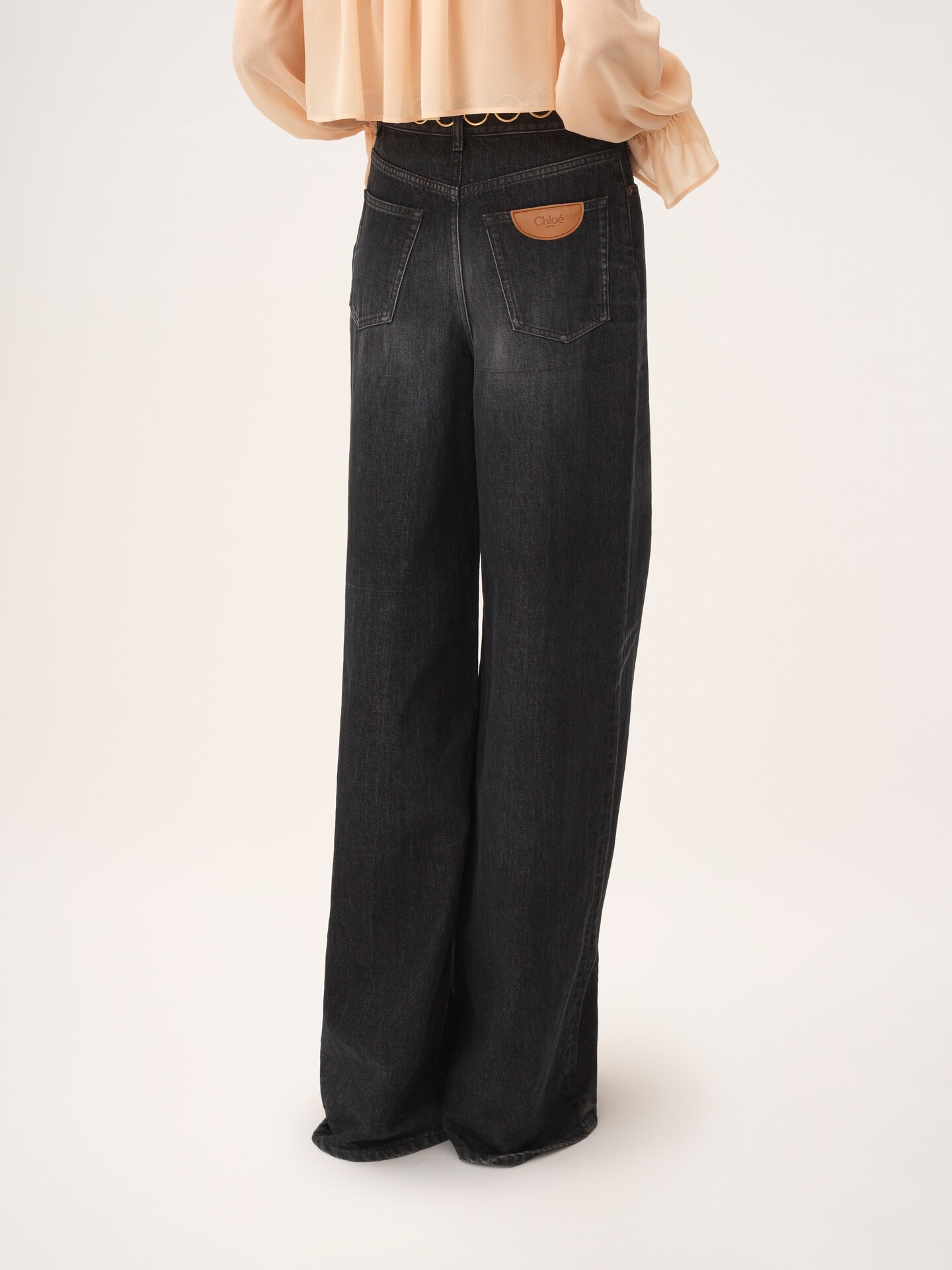 High-rise wide-leg jeans in denim - 6