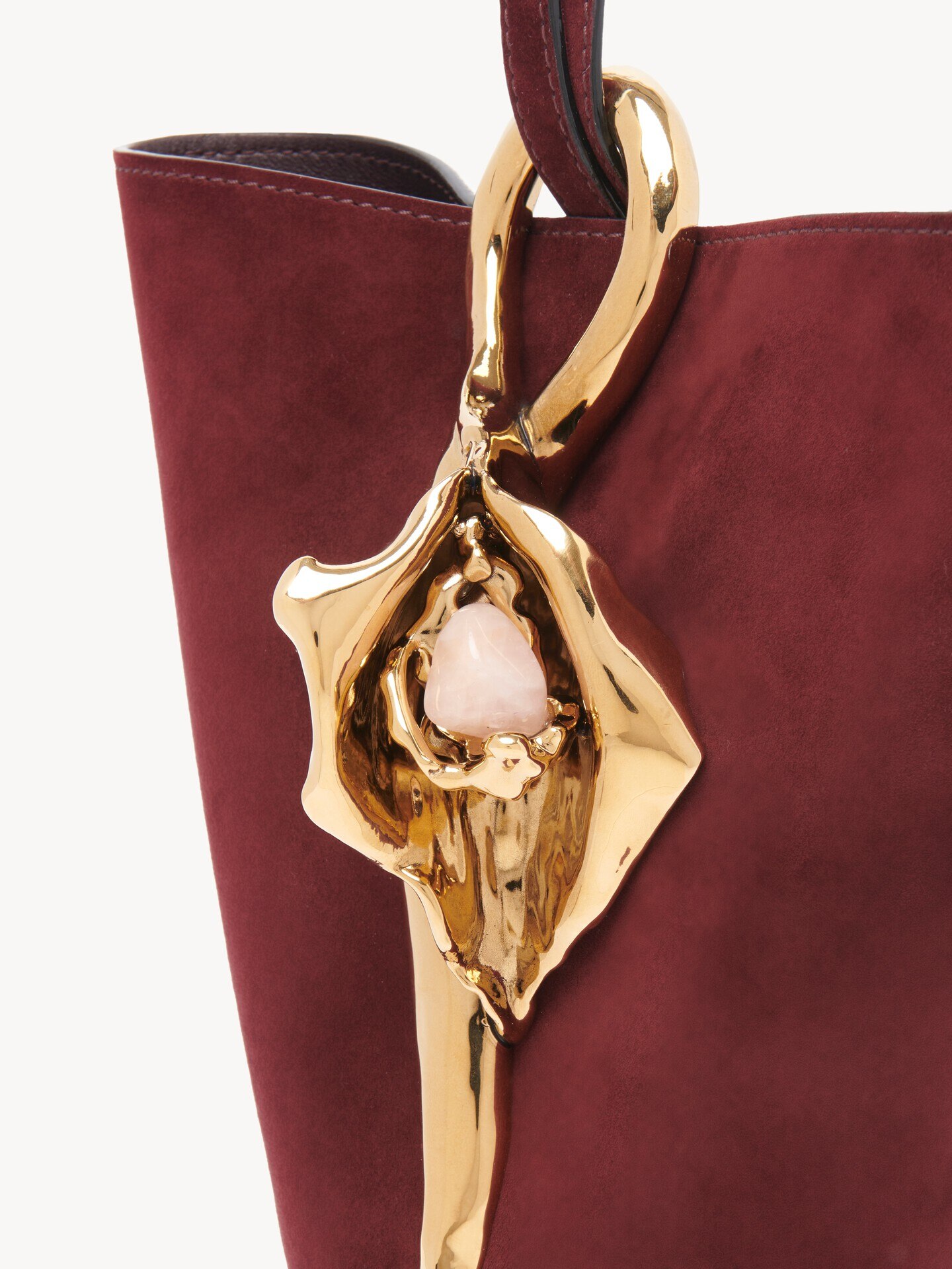 Small Eden Treasures wristlet bucket bag in suede leather - 7