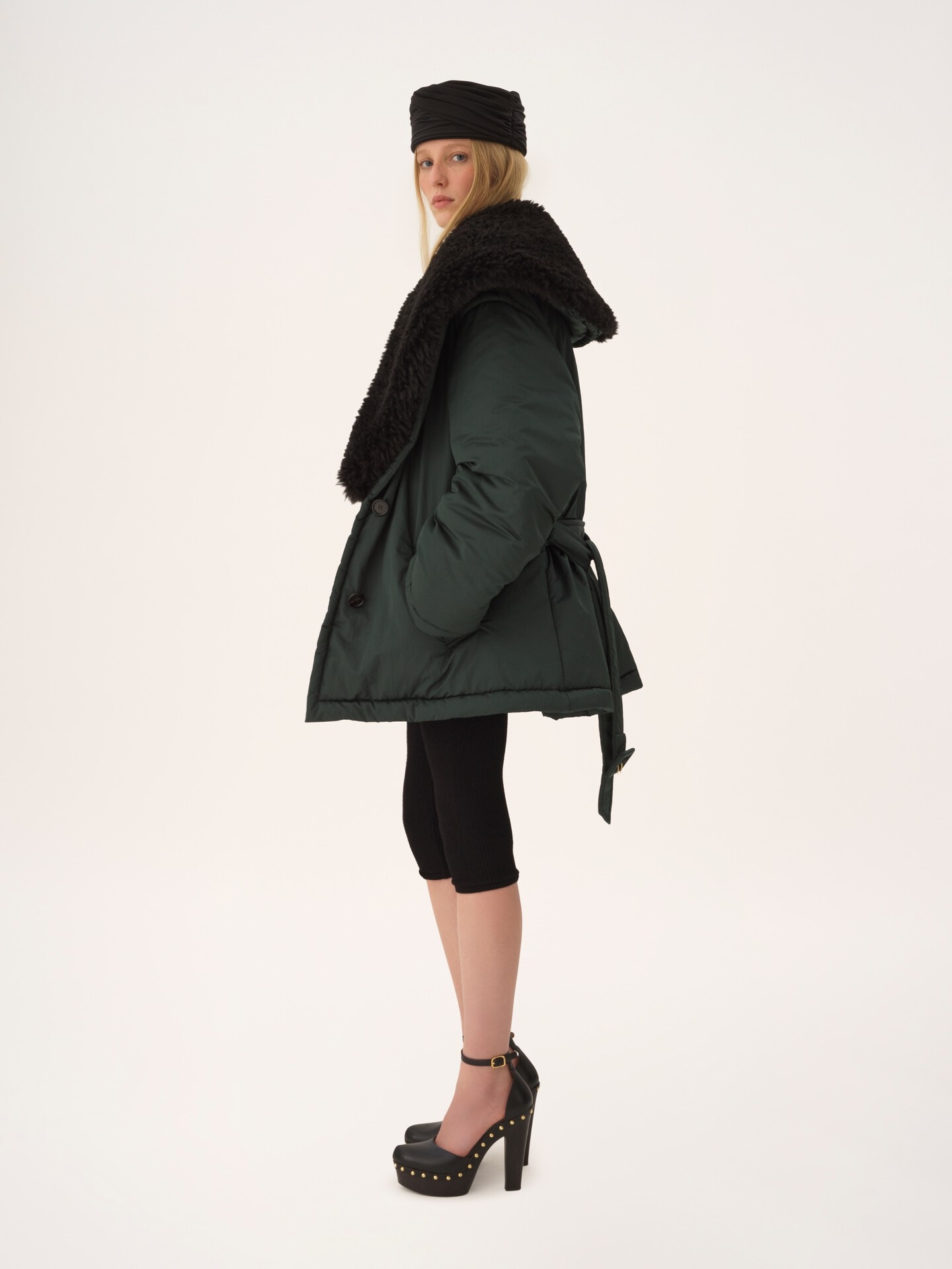 Manteau court en satin technique - 6