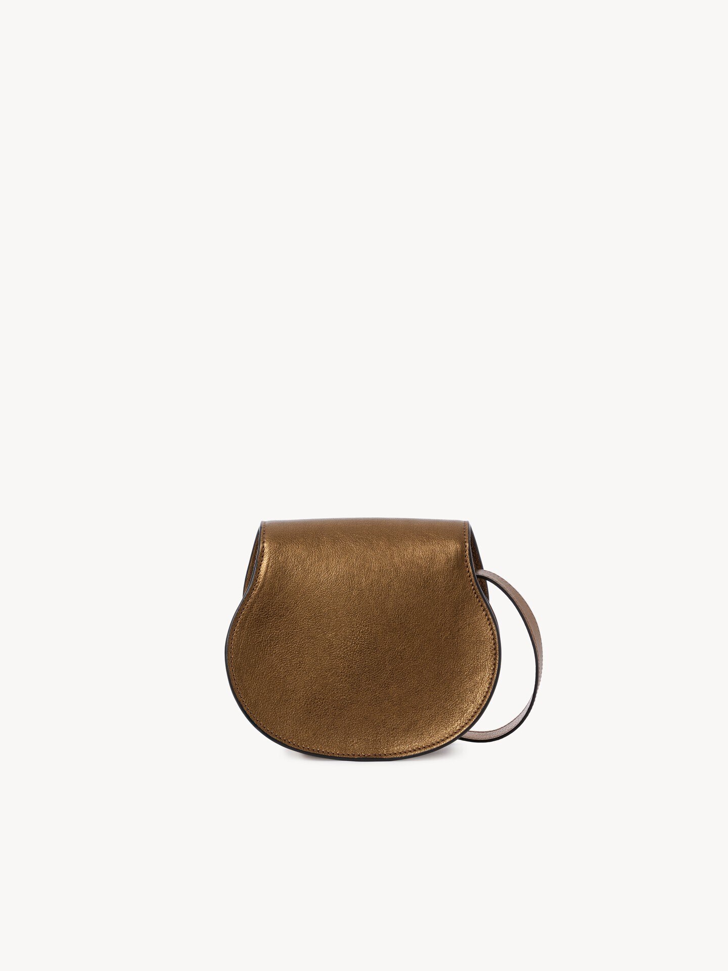 Petit sac port&eacute; &eacute;paule Marcie en cuir m&eacute;tallis&eacute; - 4.0