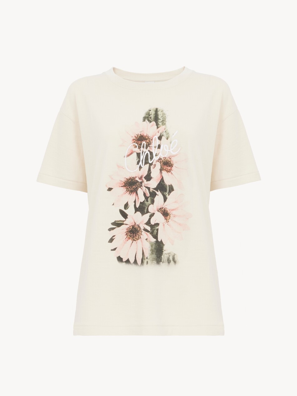 T-shirt ampia con logo in jersey di cotone