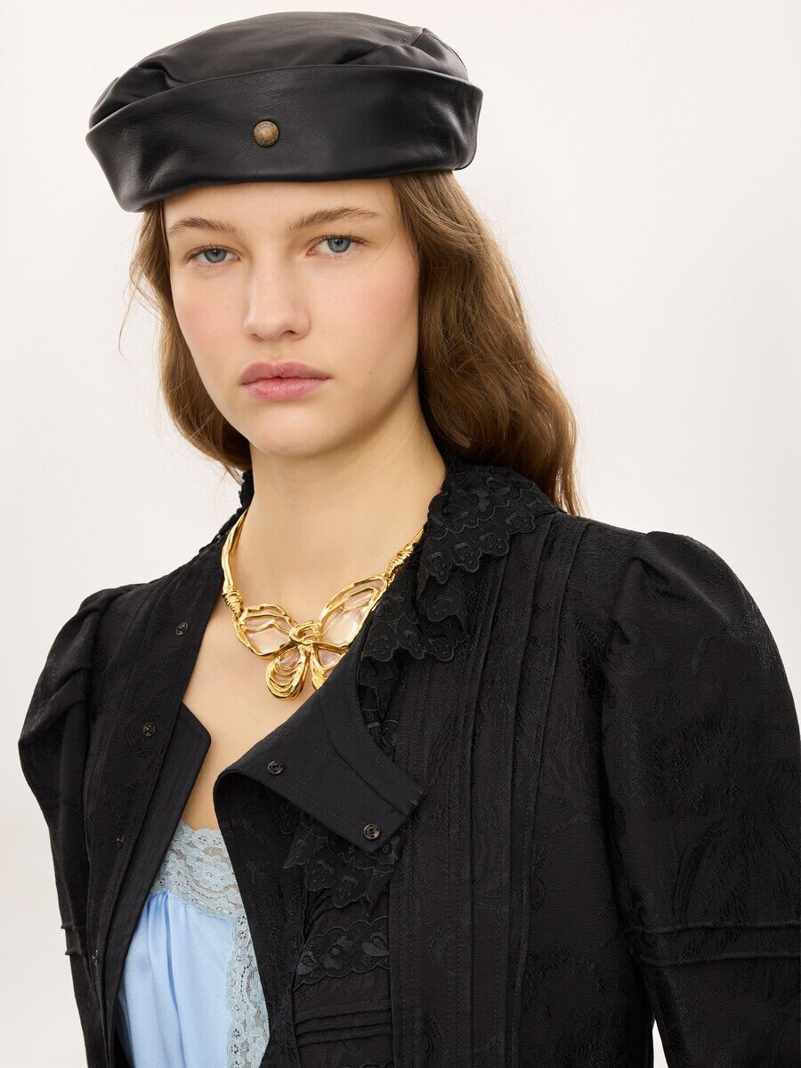 Fitted jacket in silk-blend jacquard & lace - 7