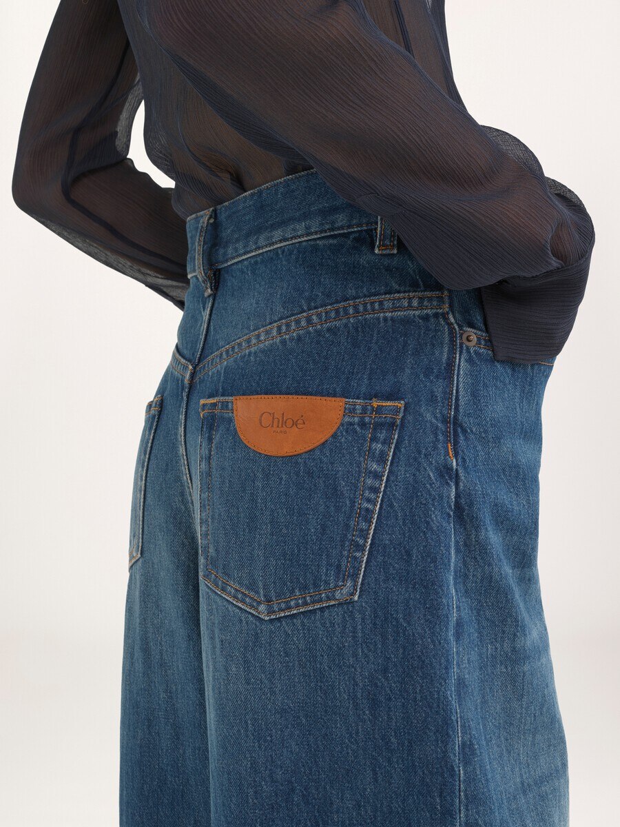 Wide-leg jeans in denim - 6