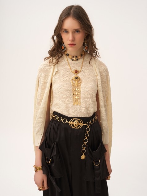 Twin set in cotton-silk knit