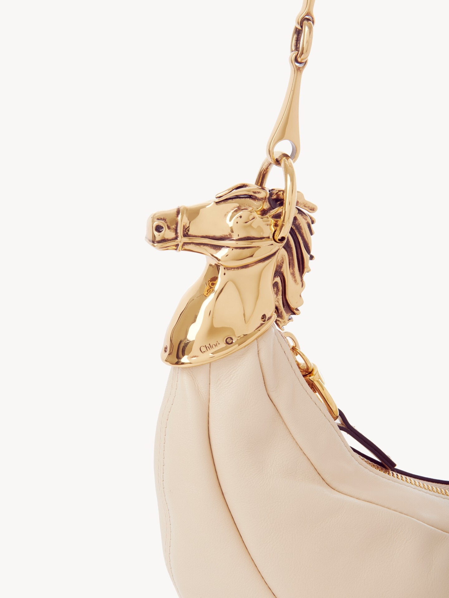 Sac porté épaule Chain Horse en cuir grainé - 7