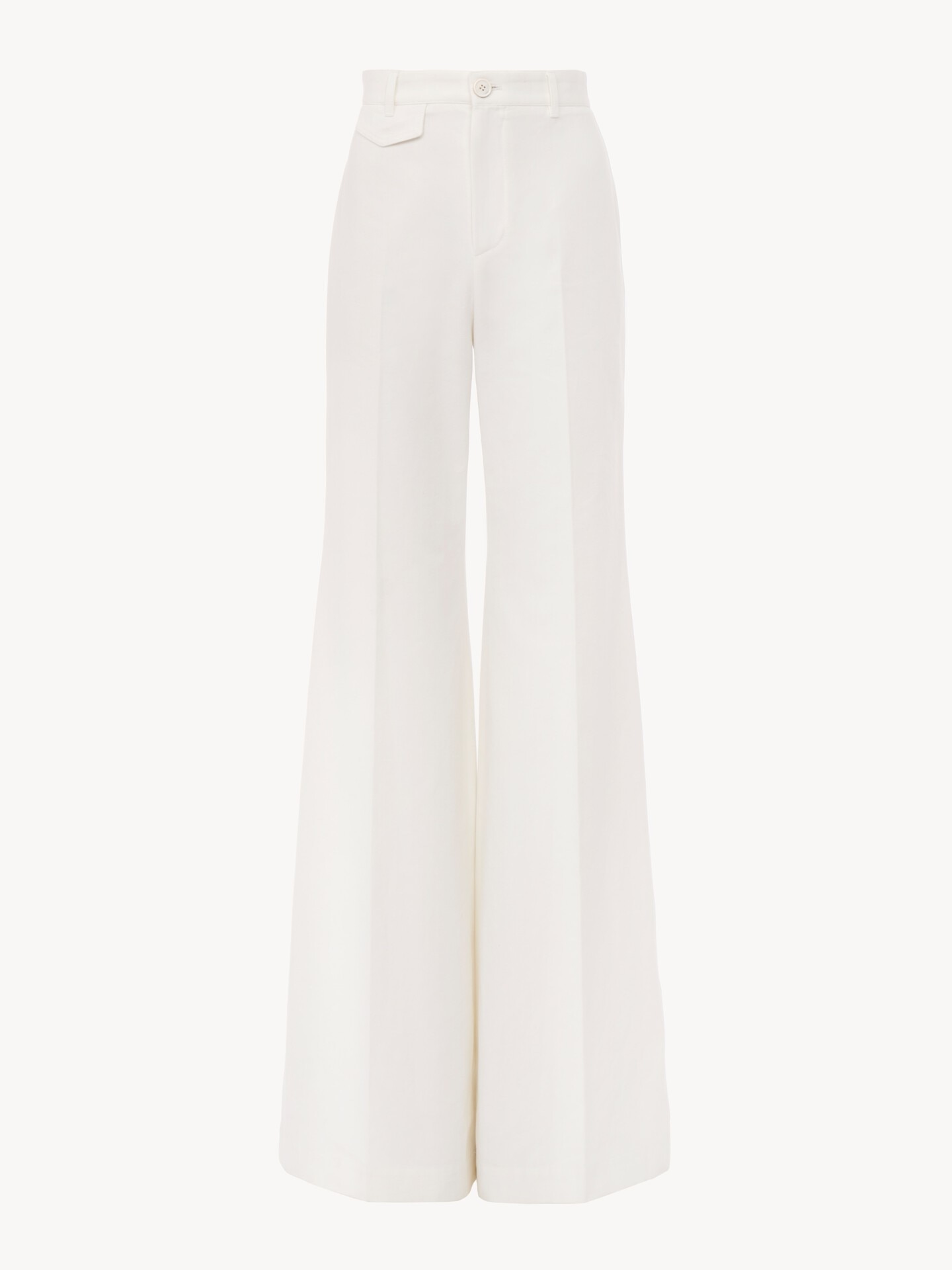 High-rise flared pants in cotton canvas - 1