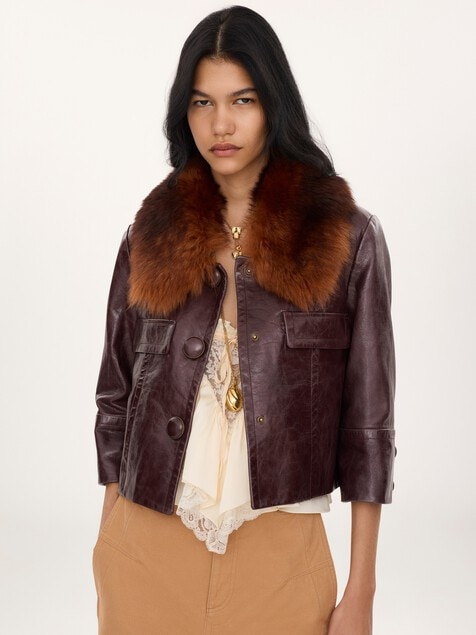 Veste courte en cuir