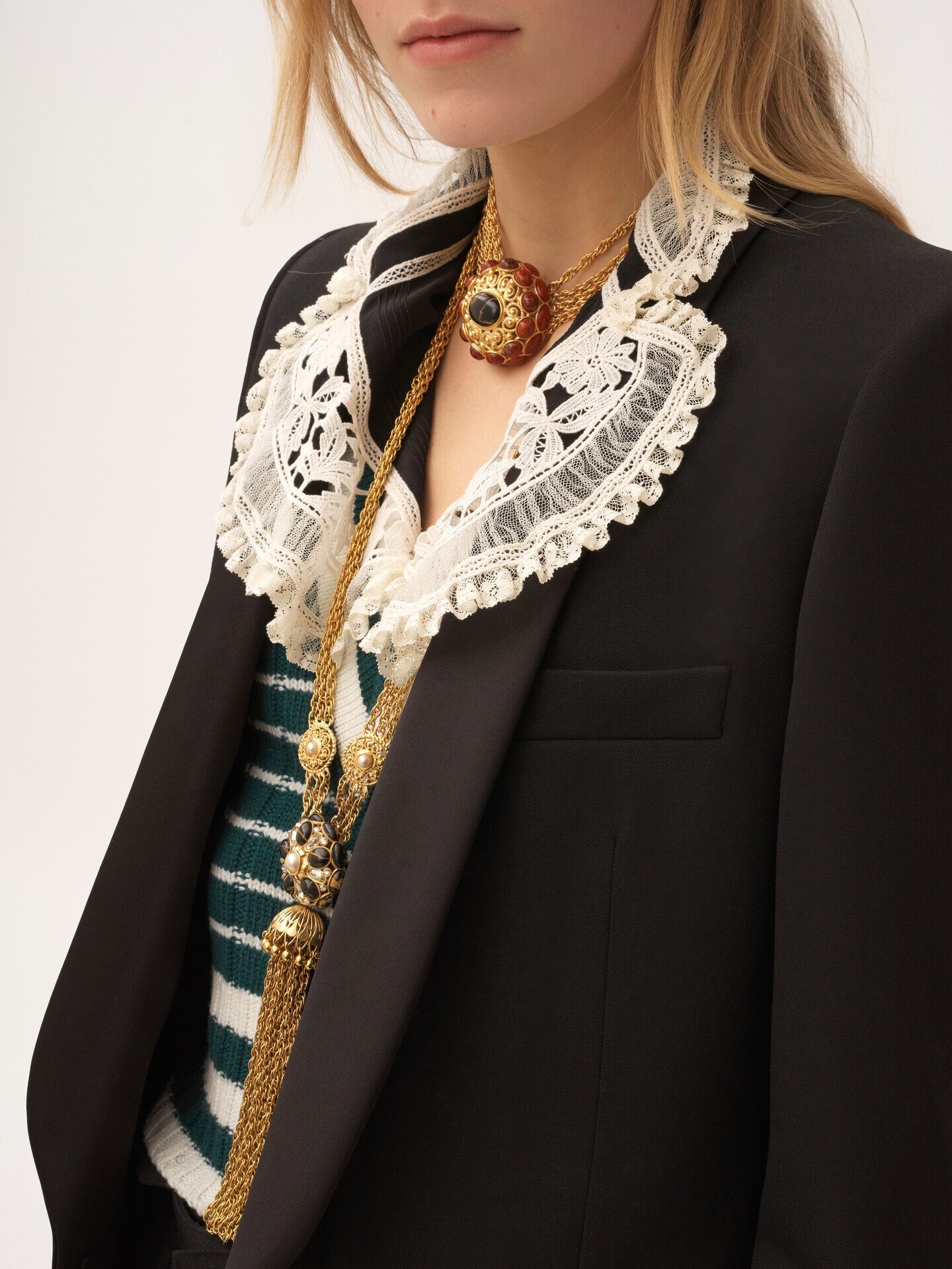 Veste de smoking en laine grain de poudre - 7