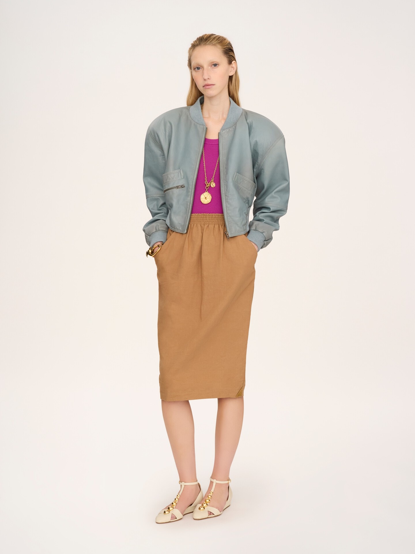 Pull manches courtes en maille de laine - 3