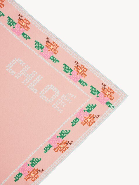 Foulard carr&eacute; Chlo&eacute; Parrot en twill de soie 