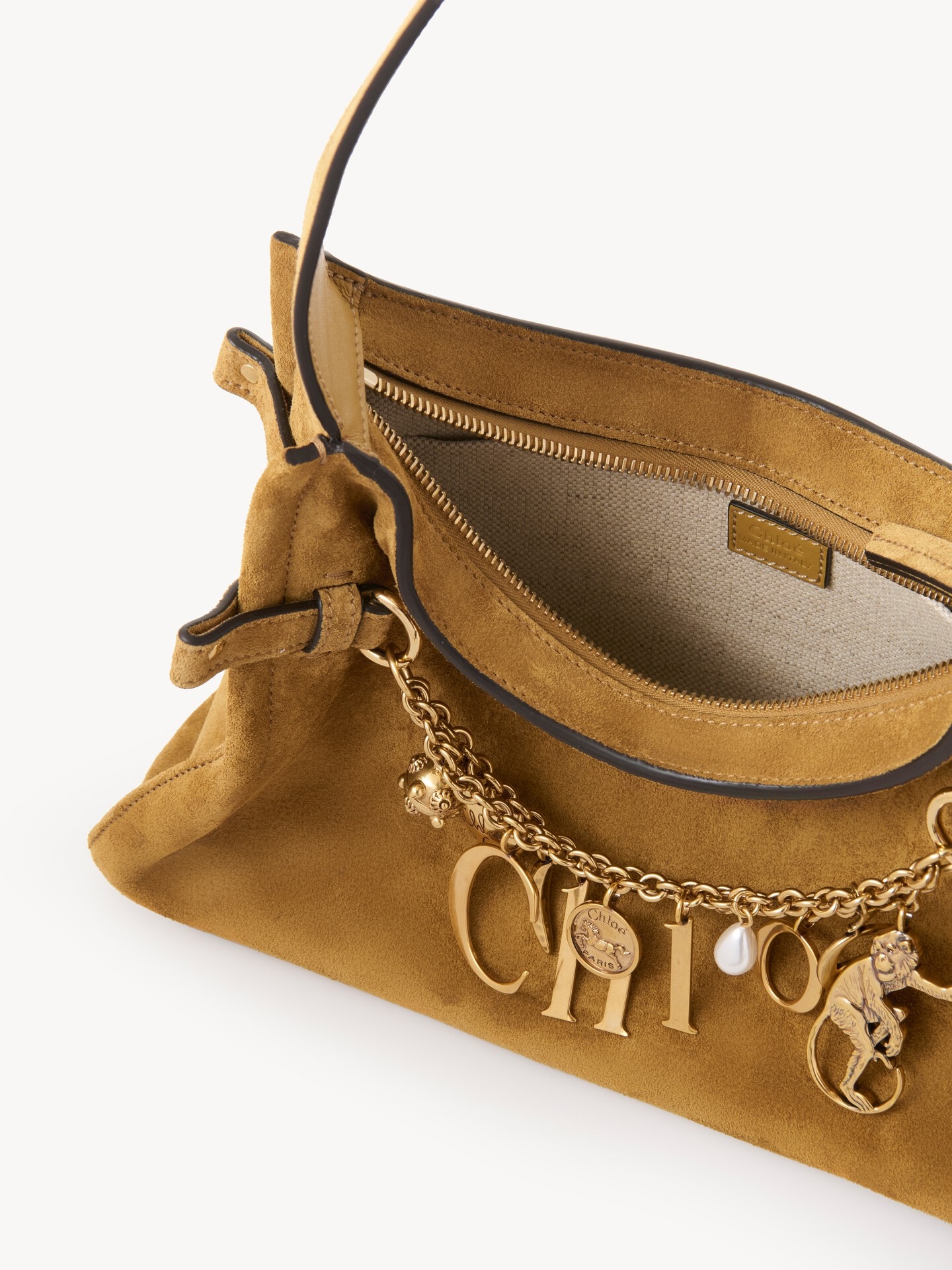 Sac hobo Chlo&eacute; Charms en cuir velours - 6