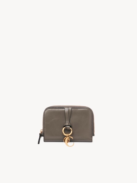 Alphabet bi-fold wallet in shiny leather