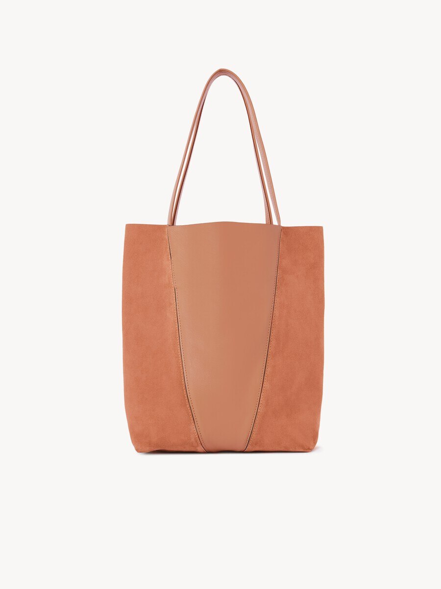 Chlo&eacute; Spin tote bag in grained & suede leather - 4
