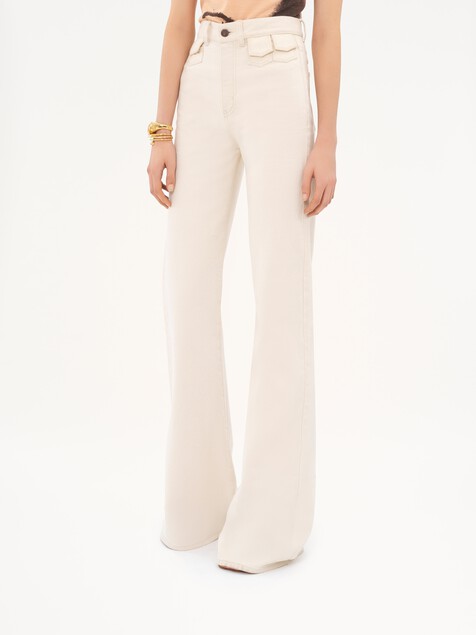 High-rise flare jeans in denim