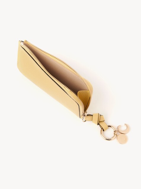 Porte-cartes et monnaie Alphabet en cuir grain&eacute;