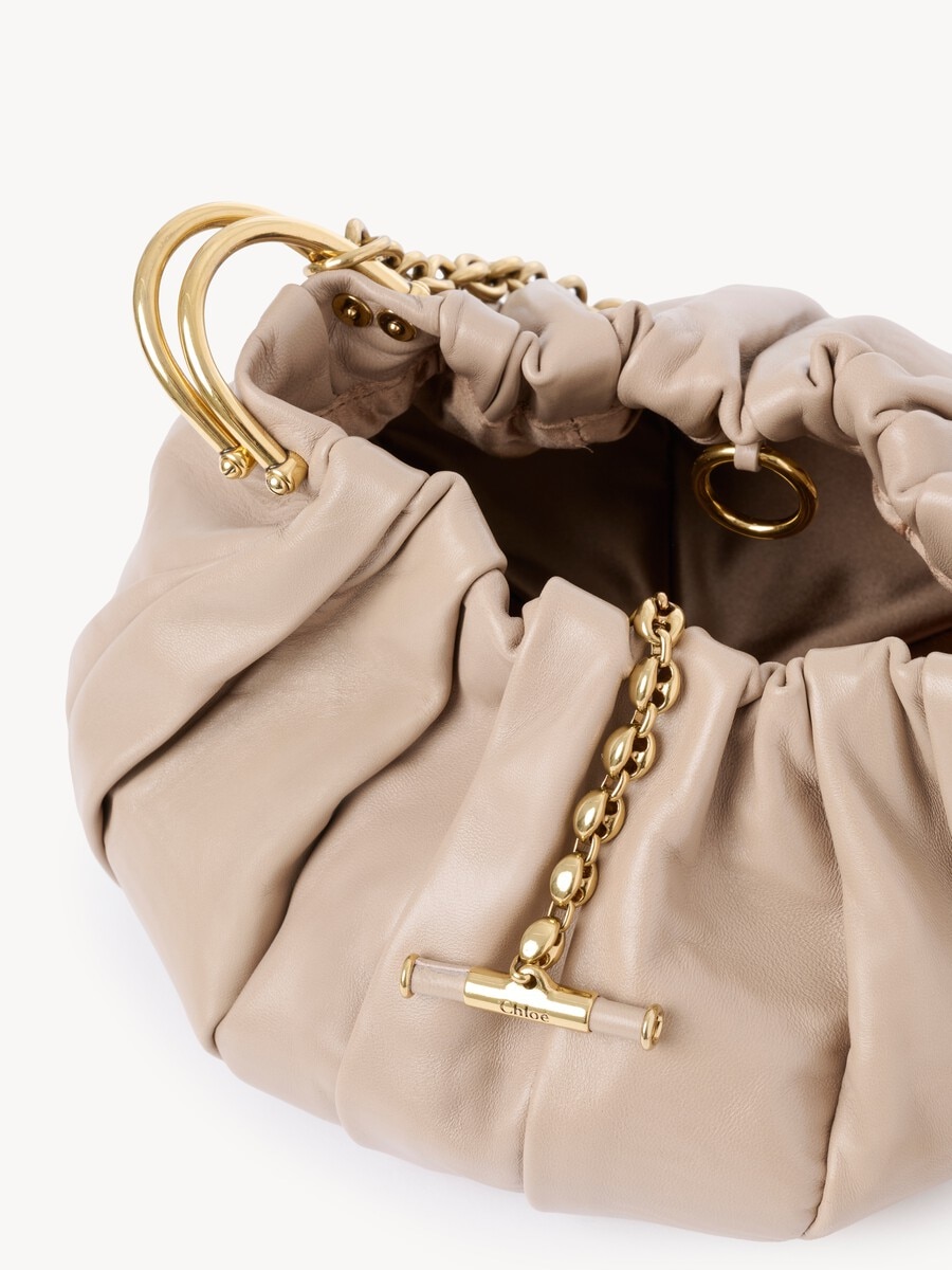 Chlo&eacute; Pliss&eacute; shoulder bag with chain in pleated leather - 6
