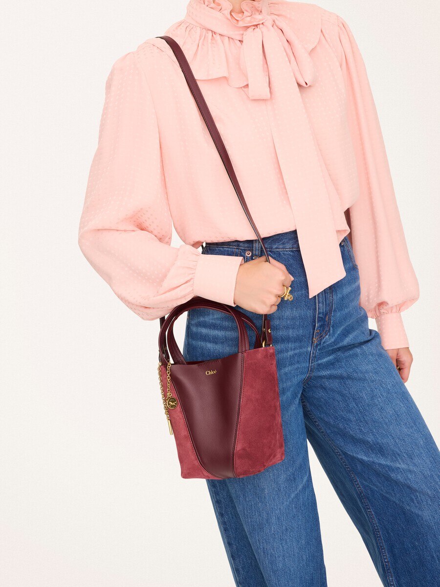 Small Chlo&eacute; Spin tote bag in suede & soft leather - 7