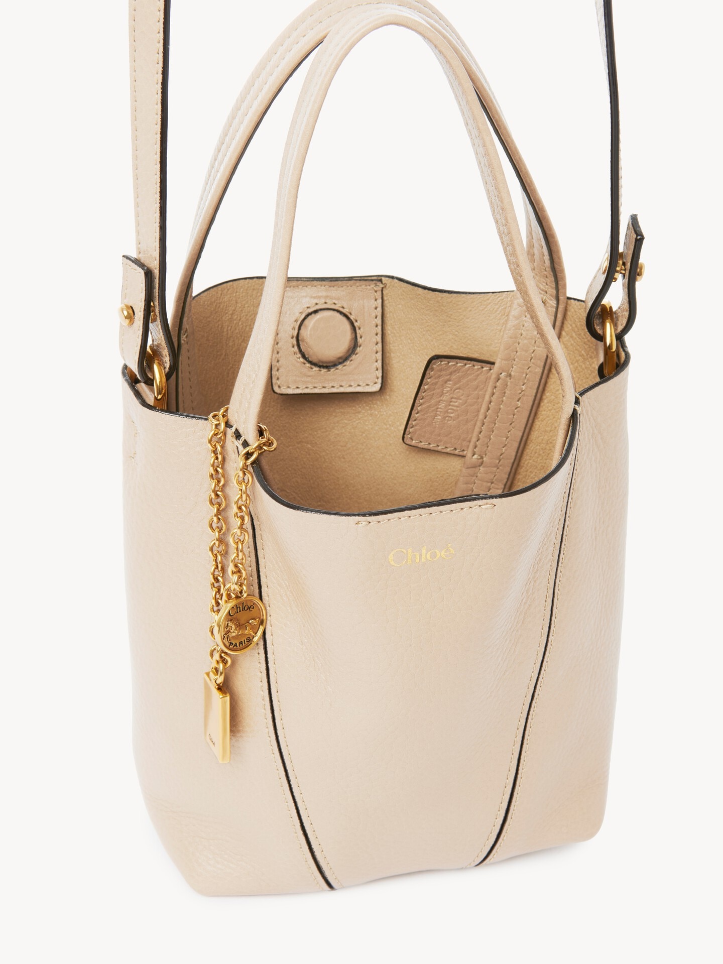 Small Chlo&eacute; Spin tote bag in grained leather - 5