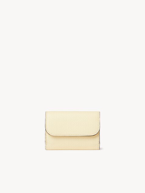 Mini Alphabet tri-fold in grained leather
