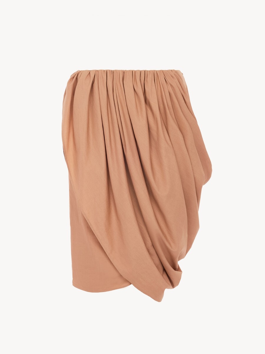 Knee-length wrap skirt in cotton poplin - 1