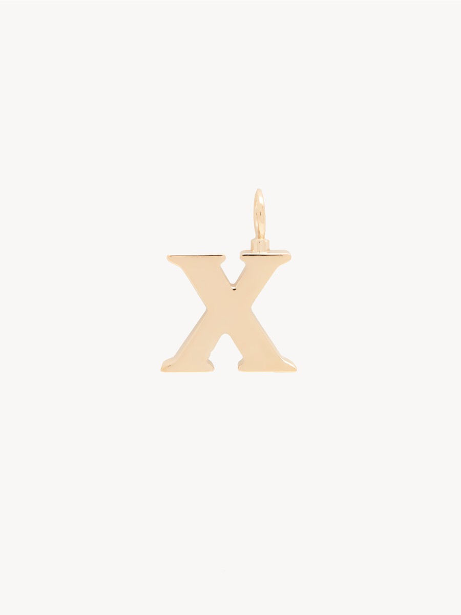 Alphabet letter X charm in brass - 1