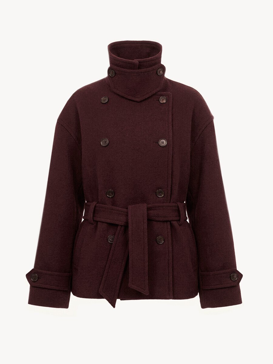 Double-breasted short coat in wool - 2
