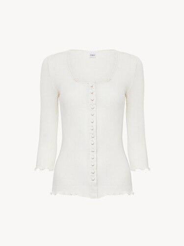 Fitted top in cotton & silk jersey - 2