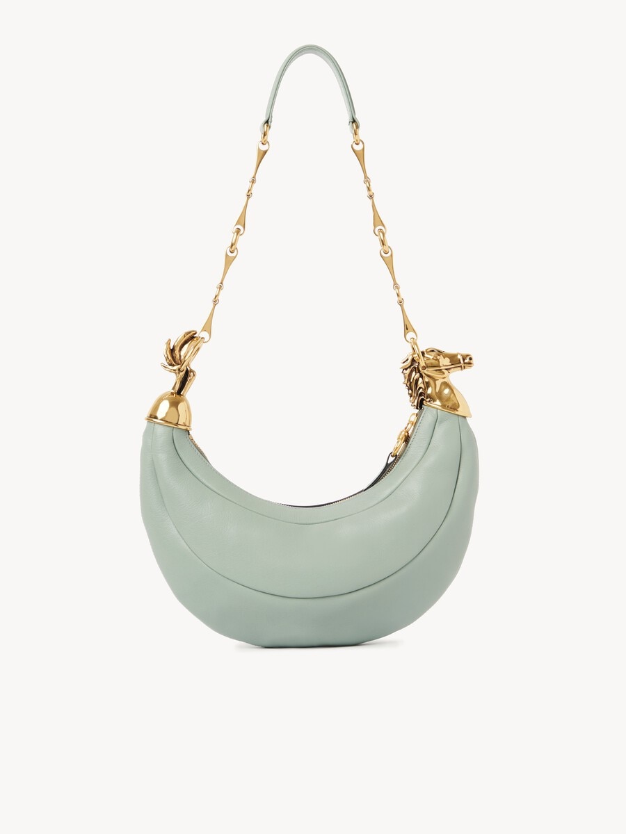Chain Horse shoulder bag in grained leather - 5
