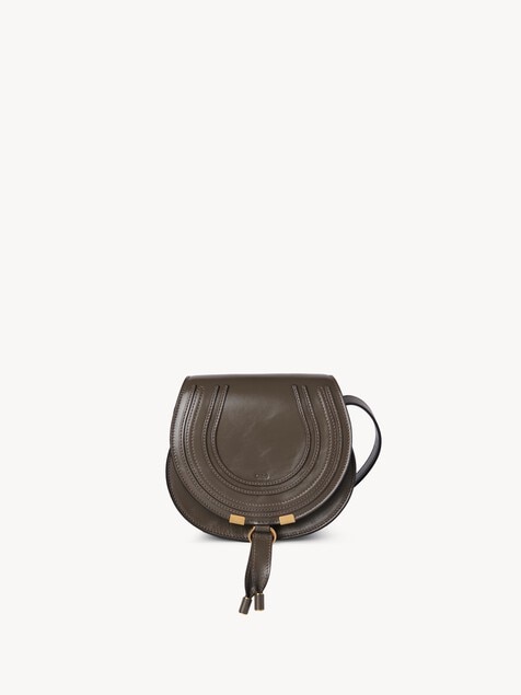 Small Marcie saddle bag in shiny leather