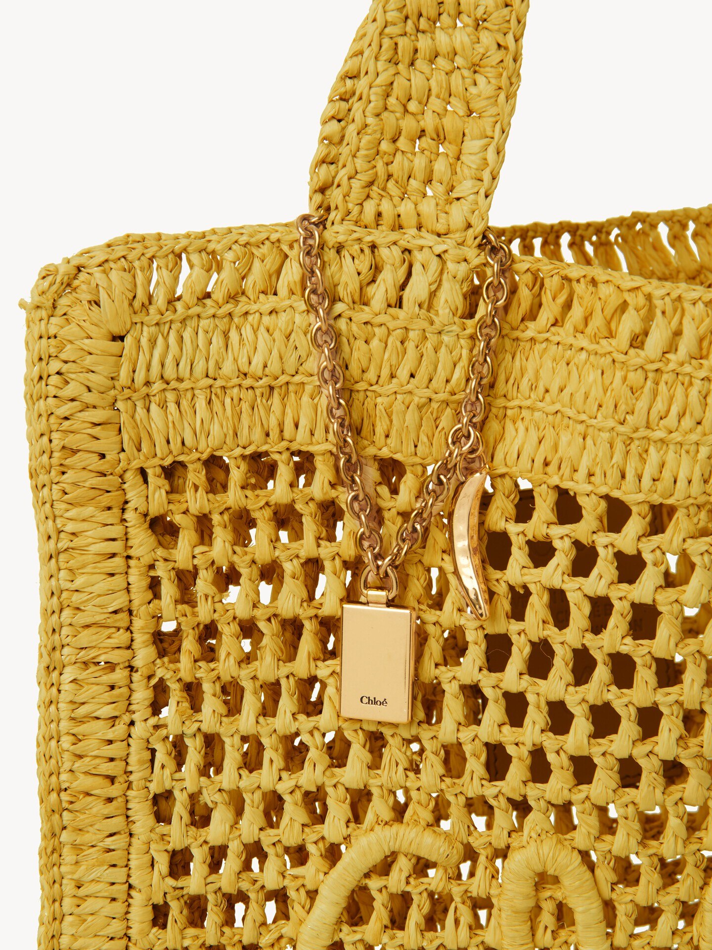 Summer Banana tote bag in raffia Green - Chloé