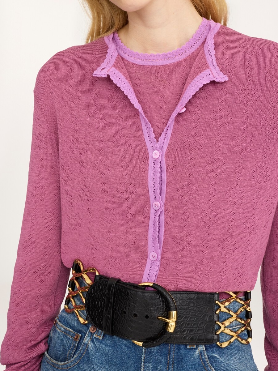 Fitted cardigan in a wool knit - 6
